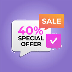 Wall Mural - 40% special offer beautiful
Discount, promotion, sale, special offer
Vector offer icon