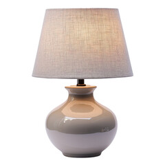 Poster - Elegant table lamp with ceramic base and fabric shade, providing warm light for cozy spaces. Perfect for living rooms, bedrooms, or offices