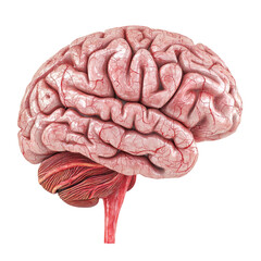 Poster - Anatomical illustration of human brain showing detailed structure and blood vessels, emphasizing its complexity and importance in nervous system