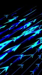 Poster - Neon arrows racing through darkness with dynamic motion and vibrant energy