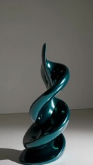 Poster - Elegant twisting sculpture rotates in minimalist setting