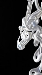 Poster - Dynamic evolution of intricate white swirls against black background