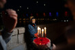 © liderina - Group of Multi-Ethnicity people having fun outdoor in the night. Celebrate.