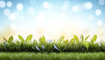 Canvas Print - Vibrant Green Grass Close Up, Blurred Background, Spring Day, Lush Green Colors, Sunlight, No Filter