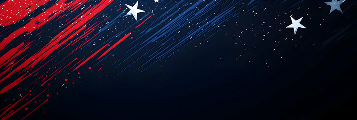 Poster - background is dark blue, with red and white fireworks