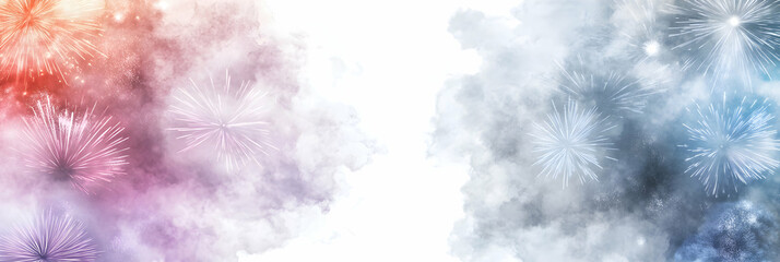 Poster - fireworks at transparent background