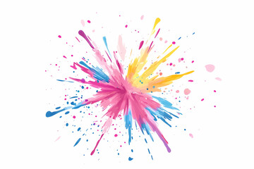 Poster - Fireworks, colorful fireworks, vector illustration, on a white background