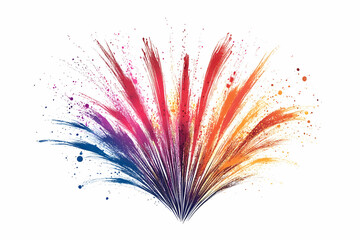 Poster - Fireworks, colorful fireworks, vector illustration, on a white background