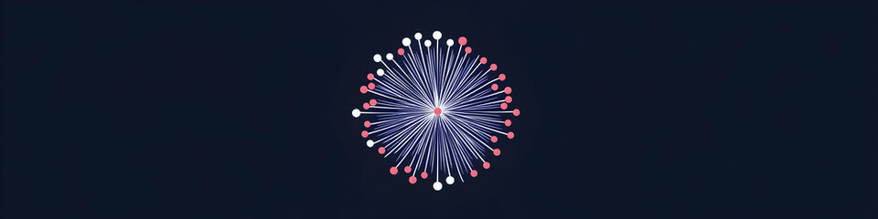 Poster - set of fireworks, a simple vector illustration for a website with a dark blue background