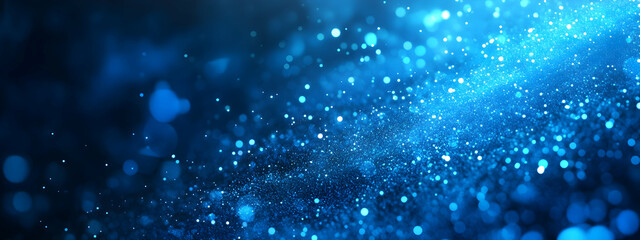 Poster - blue background with fireworks on the right side
