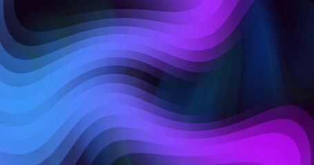 Poster - Wavy blue and purple lines image on dark background