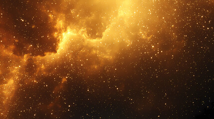 Wall Mural - Golden celestial sky glows with stars, cosmic view evokes wonder and awe, universe of infinite possibilities is explored