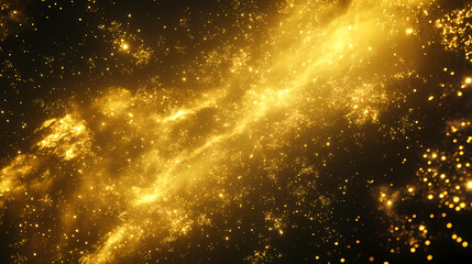 Wall Mural - Golden celestial sky glowing stars cosmic view evokes sense of wonder and awe, inviting viewers to lose themselves in its ethereal beauty