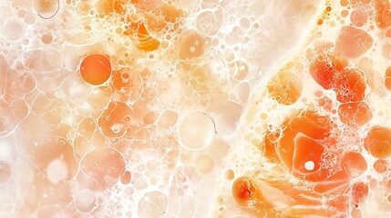 Wall Mural - Abstract Orange Bubble Background with White Layers and Textures for Creative and Design Projects