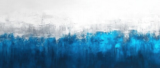 Aufkleber - Abstract Ocean Depth Acrylic Painting with White and Silver Accents Modern Art Texture Background for Creative Projects