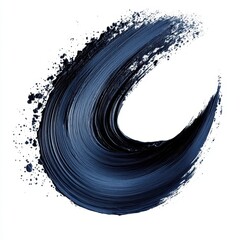 Aufkleber - Abstract navy blue cosmetic brush stroke on white background for beauty and fashion concept
