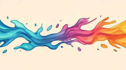 Poster - Abstract Colorful Liquid Splashes Flowing Together