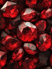 Poster - Opulent ruby gems in a captivating close up shot rich red hues and intricate facets create a luxurious texture
