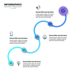 Wall Mural - Infographics template. Diagonal line with 4 steps