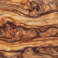Poster - Captivating Close Up of Rich Brown Wood Grain Texture with Intricate Swirls and Natural Patterns for Design and Backgrounds