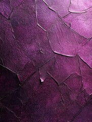 Poster - Dramatic texture of a purple surface with cracked pattern creates a visually striking abstract design