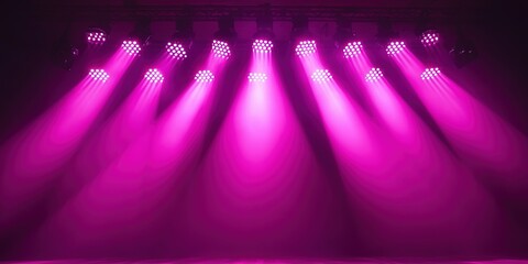 Poster - Colorful stage lighting illuminates an empty performance space in a dramatic ambiance before the show starts