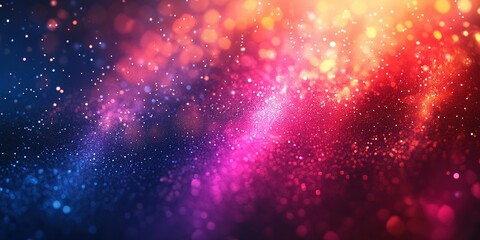 Poster - Colorful abstract background with shimmering particles and a vibrant gradient of hues