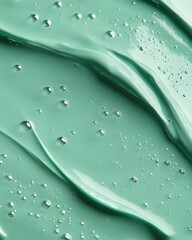 Poster - Close up of soothing green facial mask with water droplets for spa treatment and skincare routine