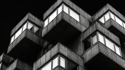Poster - Abstract Black and White Building Facade Design