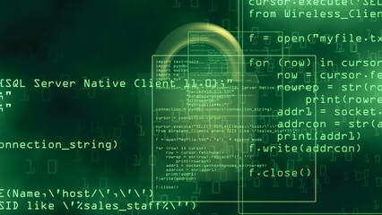 computer code on security network blue animation 4k