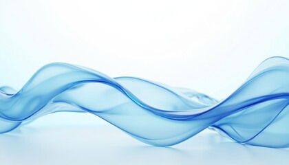 Fototapete - Abstract light blue background featuring transparent gradient waves. 3D rendering design element for modern tech concepts, innovation themes, cyberspace designs, science presentation backdrops.