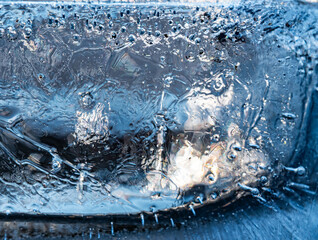 Poster - close up macro shot of a clear ice block - texture for computer graphics, texturing, compositing or 