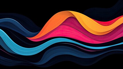Poster - Abstract Colorful Waves Flowing Design