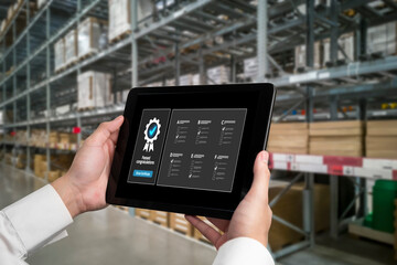 Poster - online product certification, marking a key achievement. demonstrates commitment to quality and trus