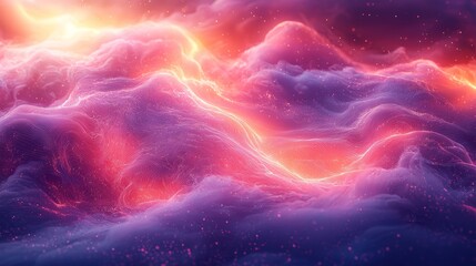 Fototapete - Intricate ai generated neon vapor shapes with futuristic theme and soft cinematic depth