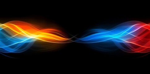 Wall Mural - Abstract Background Featuring Streaks of Orange and Blue Light