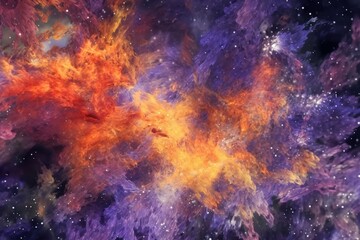 colorful explosion of dust nebula for science journals and astronomy websites