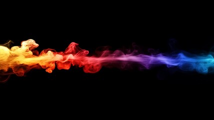 Poster - Abstract Colorful Smoke Swirls Against Black Background: A Vibrant, Dynamic Image of Ethereal Smoke