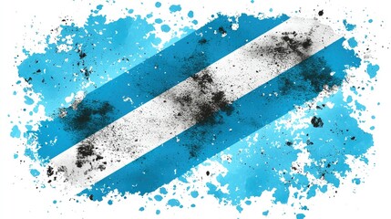 Poster - Abstract Blue and White Diagonal Splashes Design