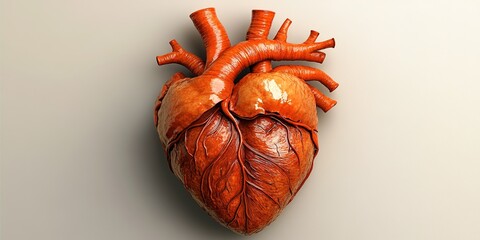 Poster - Human heart model highlighting anatomical details and structures in vivid colors and textures