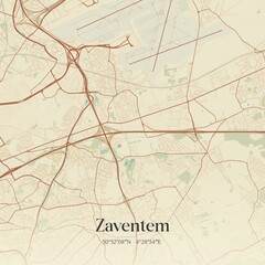 Wall Mural - Vintage map of Zaventem, Belgium.