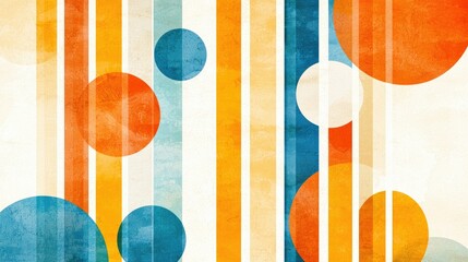 Poster - Abstract Geometric Design With Circles and Stripes