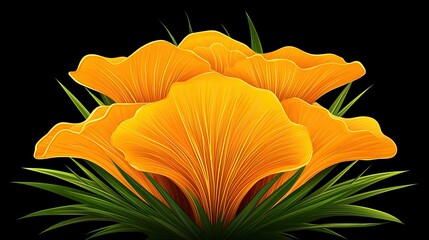 Poster - Vibrant Orange Flowers Nestled in Lush Green Foliage