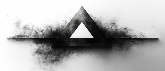 Wall Mural - Dark triangle, white center, textured background