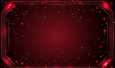 Poster - Abstract red futuristic interface display