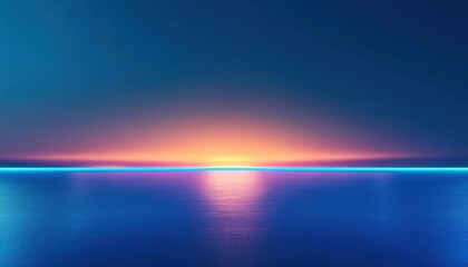 Poster - Synthwave retro style background reflecting on calm sea at sunset