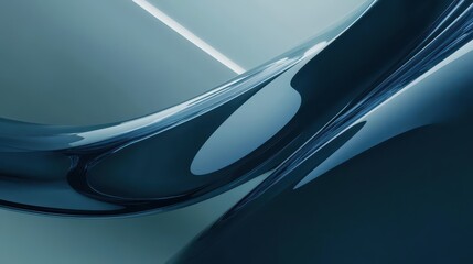Fototapete - Abstract fluid shapes in cool tones creating a sense of movement and tranquility, ideal for backgrounds, wallpapers, or modern art designs.