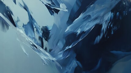 Fototapete - Abstract Blue Background with Dynamic Brush Strokes and Textured Layers Creating a Calm Yet Energetic Atmosphere for Modern Designs and Artworks