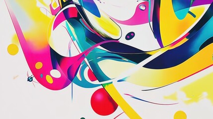 Fototapete - Vibrant Abstract Art with Colorful Swirls and Dynamic Patterns Enhancing Modern Aesthetic for Creative Spaces and Digital Design Projects