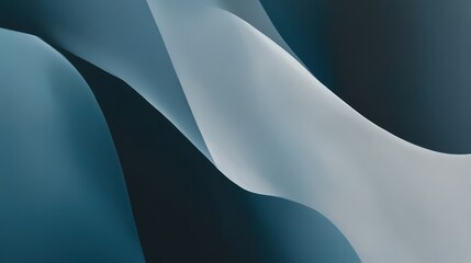 Fototapete - Abstract waves in soft blue and gray tones, creating a serene and modern background with smooth transitions and dynamic shapes for artistic applications.